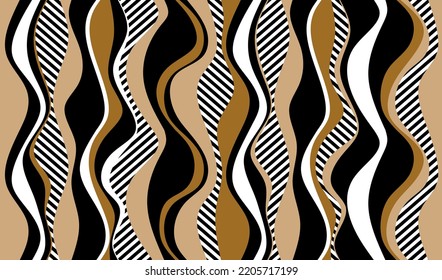 Seamless abstract stripes wavy pattern. Vector Illustration.