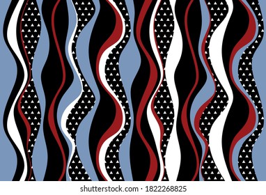 Seamless abstract stripes,wavy with colorful pattern.Vector design for fashion print and backgrounds.
