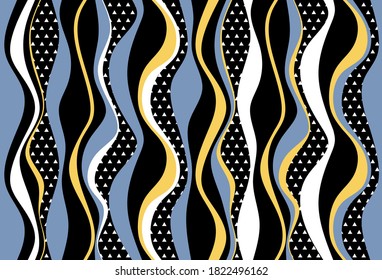 Seamless abstract stripes,wavy with colorful pattern.Vector design for fashion print and backgrounds.