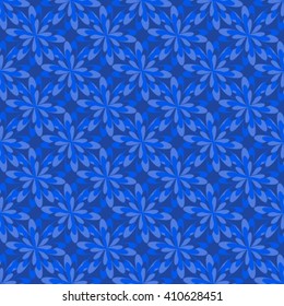 seamless abstract stylized blue flowers on a blue background