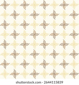 Seamless abstract summer brown theme and golden yellow textured flower continuity pattern for textiles,