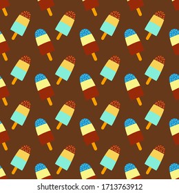 Nahtlose abstrakte Sommermuster mit Eis. Helle Farbe, für Textilien, Drucke, für Junge und Mädchen. Vektoreis.