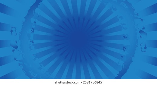 Seamless abstract sun ray blue and green Vintage sunbeam backdrop, boom, comic. Cartoon pop art template summer banner background.