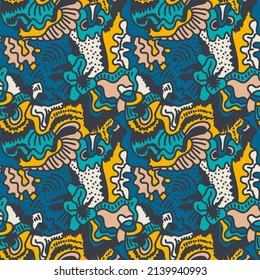 Seamless abstract surrealistic pattern with unusual art