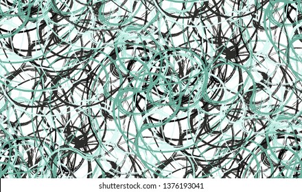 Seamless abstract swirl brushes neo mint pattern