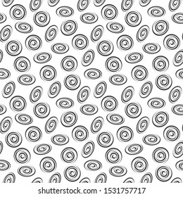 Seamless abstract swirl pattern. Geometric repeating oval shapes, spirals. Elements of graphic design of fabric, packaging, wallpaper on a wall.