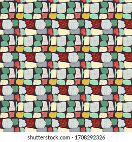 Seamless abstract terrazzo pattern. Creative illustration for textile or book covers, manufacturing, wallpapers, print, gift wrap, flooring