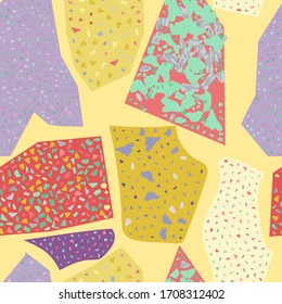 Seamless abstract terrazzo pattern. Creative illustration for textile or book covers, manufacturing, wallpapers, print, gift wrap, flooring