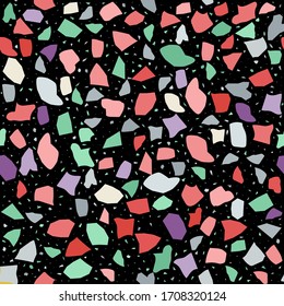 Seamless abstract terrazzo pattern. Creative illustration for textile or book covers, manufacturing, wallpapers, print, gift wrap, flooring