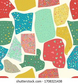 Seamless abstract terrazzo pattern. Creative illustration for textile or book covers, manufacturing, wallpapers, print, gift wrap, flooring