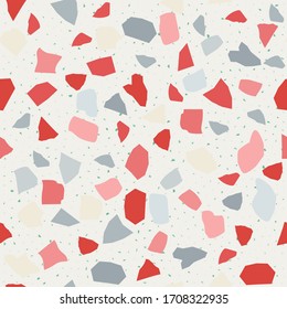 Nahtlose abstrakte Terrazzo-Muster. Kreative Illustration für Textil- oder Buchumschläge, Herstellung, Wallpaper, Druck, Geschenkpackung, Fußboden