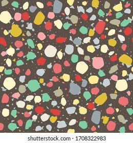 Seamless abstract terrazzo pattern. Creative illustration for textile or book covers, manufacturing, wallpapers, print, gift wrap, flooring
