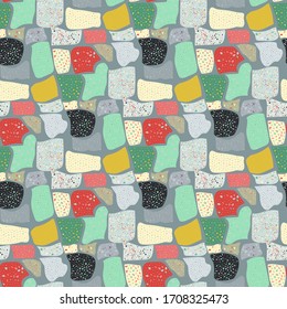 Seamless abstract terrazzo pattern. Creative illustration for textile or book covers, manufacturing, wallpapers, print, gift wrap, flooring