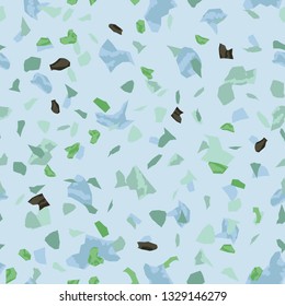 Seamless abstract terrazzo pattern.
Terrazzo flooring vector seamless pattern. Texture of floor, composed of different kind of stone.