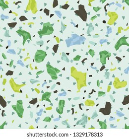 Seamless abstract terrazzo pattern.
Terrazzo flooring vector seamless pattern. Texture of floor, composed of different kind of stone.