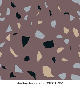 Seamless abstract terrazzo pattern. Stone texture.