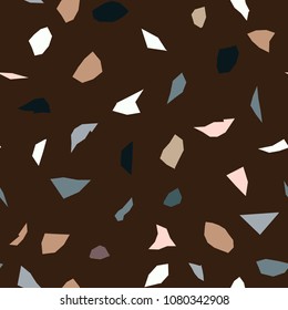 Seamless abstract terrazzo pattern. Stone texture.