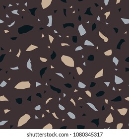 Seamless abstract terrazzo pattern. Stone texture.