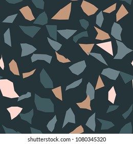 Seamless abstract terrazzo pattern. Stone texture.