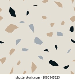 Seamless abstract terrazzo pattern. Stone texture.