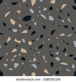 Seamless abstract terrazzo pattern. Stone texture.