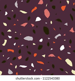 Seamless abstract terrazzo pattern. Stone texture.