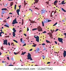 Seamless abstract terrazzo pattern. Stone texture.