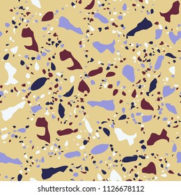 Seamless abstract terrazzo pattern. Stone texture.
