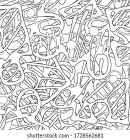 Seamless abstract texture. Black and white repeating background