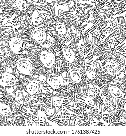 Seamless abstract texture. Black and white repeating background