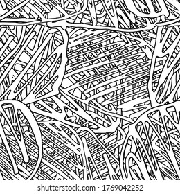 Seamless abstract texture. Black and white repeating background