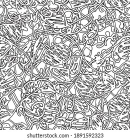 Seamless abstract texture. Black and white repeating background