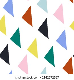Seamless abstract texture  with colourful triangles. Vector illustration
