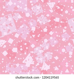 Seamless abstract texture consisting of round, square and pentagonal elements.