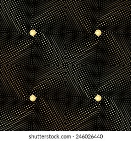 seamless abstract texture in the form of upholstery fabric with gold buttons