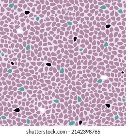 Seamless abstract texture. Geometric pattern with white seeds on black background. Vector illustration