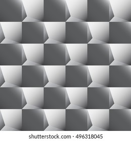 Seamless abstract texture of gray squares that simulate three-dimensional image