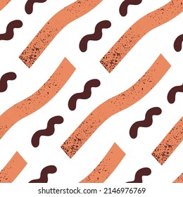 Una textura abstracta sin inconvenientes. Patrón creativo moderno con olas, líneas onduladas. Fondo interminable con impresión repetida curvada. Diseño de fondo para textiles, decoración. Ilustración vectorial plana de color