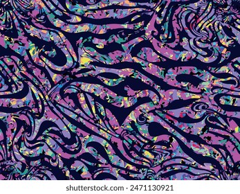  Seamless abstract texture pattern design vector, psychedelic neon tones