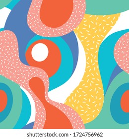 Seamless abstract texture patterns, waves color background