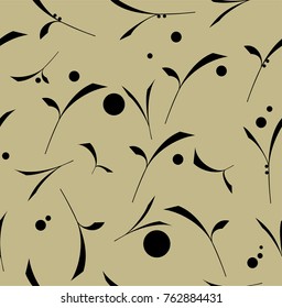 Seamless abstract texture with plant elements. Vector illustration, EPS 8