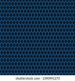 Seamless abstract texture with a repeating geometric pattern in blue with a gradient on a dark blue background