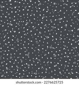 Textura abstracta perfecta. Patrón de granito gris vectorial. Fondo del piso de mármol gris. Patrón de cuarzo del piso de Terrazzo. Diseño de granito Mosaico Terrazzo. Resumen de vidrio Arte irregular Impresión veneciana blanca