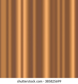 Seamless abstract theater curtain background. Monocolor. Bronze. Vector Illustration. EPS10