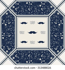 seamless abstract tile with a mustache