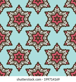 Seamless abstract tiled pattern vector star background