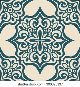 Seamless abstract tiled pattern vector background. luxury damask classical design