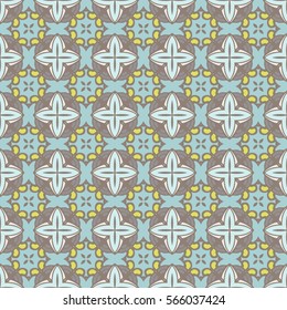 Seamless abstract tiled pattern vector. Geometric classical damask ornament