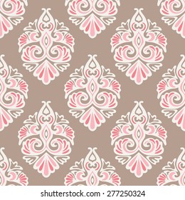 Seamless abstract tiled pattern vector.Royal Vintage damask luxury design.