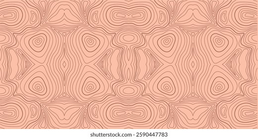 Seamless Abstract Topographic Line Pattern – Organic Contour Design in Earthy Tones